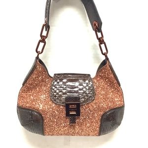 Michael Kors Copper Bancroft Glitter Purse
